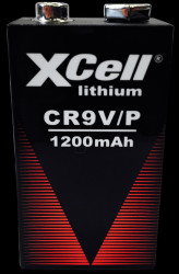 CR9V/P XCELL lithium cell, 9 volt block, 1200 mAh