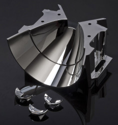 Reflektor LED 92 (Dia.) x 45mm, D 92mm, do użytku z Cree XM-L2, Cree XP-E2, Cree XP-G, Cree XP-G2, Lumileds LUXEON A,