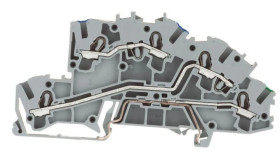 Złączka szynowa 3‑pietrowa 4mm2 N/L/PE szara TOPJOBS 2003‑7646