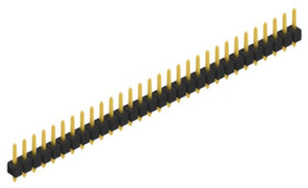 Pin header, 30 pole, pitch 2.54 mm, straight, black, 10053856