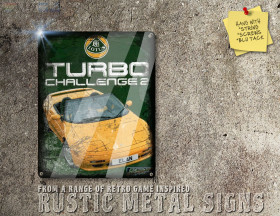 Chic Amiga, Archimedes, Atari ST Game Lotus Turbo Challenge 2 Box Artwork Metal Sign [604]