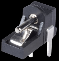 Barrel connector reverse print panel jack, angled