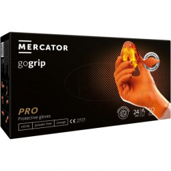 Rękawice robocze, ochronne nitrylowe rozmiar XL pomarańczowy 50szt GoGrip Orange Mercator