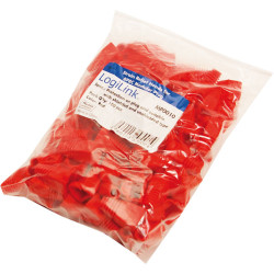 LogiLink&#xAE; MP0010 Strain Relief Hoods For Modular Plugs 100 pcs Red