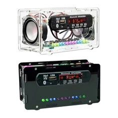 Zestaw elektroniczny DIY radio FM głośnik Bluetooth 5.0 z aktywowanym głosem wskaźnikiem poziomu zestaw elektroniczny DIY DC5V g