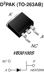VB30100S-M3 High-Voltage TMBS&#174; (Trench MOS Barrier Schottky) Rectifier Ultra Low VF = 0.39 V at IF = 5 A