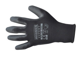 Rękawice poliestrowe powlekane poliuretanem czarnym 9" CE MN-06-220/9 MODECO EXPERT