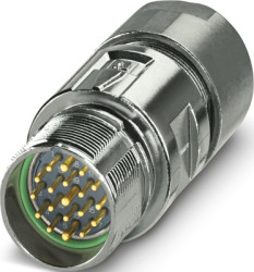 Plug, M23, 19 pole, crimp connection, ONECLICK quick locking system, straight, 1718409