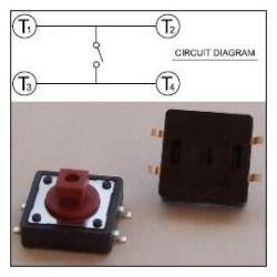 TACT SWITCH SMD - Przełącznik klawiaturowy DTSM-24T/R 12x12x7.3mm [kod#MS05]