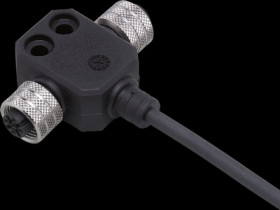 Central distributor, 2 x M12, cable, PUR 4 x 0.25 mm², 5 m for sensors, E10437