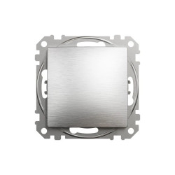 Przycisk 1-biegunowy, szczotkowane aluminium, efekt metalu, Sedna Design i Elements SDD170111