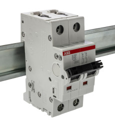 Wyłącznik nadprądowy MCB, Typ D, 2-biegunowy, 10A, 400V, 125V, na szynę DIN, ABB S202-D10, S200