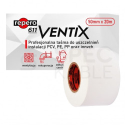 Taśma uszczelniająca PVC 50mm x 20m do instalacji z tworzywa PVC, PE, PP Repero 611 VENTIX