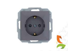 PERŁA Gniazdo z uziemieniem schuko antracyt PT-17P ABEX