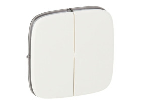 VALENA ALLURE Klawisz biały wyłącznika: schodowy podwójne lub świecznikowy lub przycisku podwójne przewyłącznikanego no/nc 75502