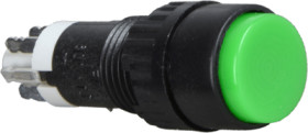 Pushbutton, 2 pole, green, unlit , 0.5 A/24 V, mounting Ø 9.1 mm, IP40, 1.15.106.301/0518