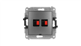 Icon Mechanizm Gniazda Głośnikowego Podwójnego, Bez Pola Opisowego Grafitowy...