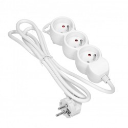 Przedłużacz 3-kr.2P+Z 5m biały OR-AE-13145/W/5M