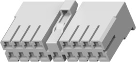 Socket, unequipped, 17 pole, straight, 2 rows, natural, 171354-1