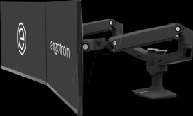 45-245-224 Ergotron LX dual monitor arm, black table bracket