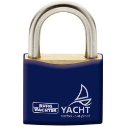 Burg W&#xE4;chter 35461 Padlock 30mm Brass Stainless Steel Blue Key Rustproof