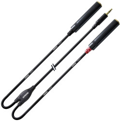 Cordial CFY 0,3 WGG Audio Phono Y Adapter Black 30cm 3.5mm to 2x 6.35mm Jack