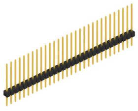 Pin header, 30 pole, pitch 2.54 mm, straight, black, 10046763