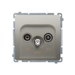 Simon Basic Gniazdo antenowe R-TV-SAT przelotowe moduł grafit matowy BMZAR-SAT10/P.01/28