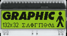 EA DOGM132L-5 LCD graphic module, 51 x 15 mm, yellow / green