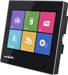 Odtwarzacz ścienny DSPPA, SD/FM/Bluetooth 2x10W, ekran dotykowy, czarny DM837B