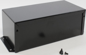 Aluminum enclosure, (L x W x H) 203 x 102 x 76 mm, black (RAL 9005), IP32, 1411FBSBK