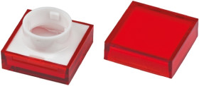 Klosz lampek do przycisku kształt: Kwadratowy Czerwony Soczewka RS PRO 15.2 x 15.2 x 9.1mm