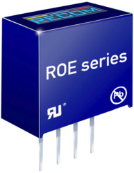 DC converter, 12 VDC, 1 W, 1 output, 5 VDC, 80 % efficiency, ROE-1205S