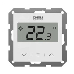 TECH F-12B - Regulator pokojowy doramakowy do listwy L-X i L-12 przewodowy kolor biały