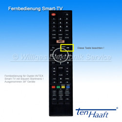 Fernbedienung für Oyster SMART-TV, blaues Menü