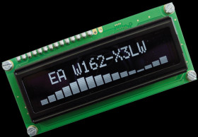 EA W162-X3LW OLED display, 2x16, 80x36mm, white