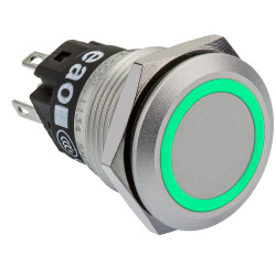 EAO 82-5551.1133 EAO Series82 82-5551.1133 Illum Button Mo19mm Al Flat Green 12V