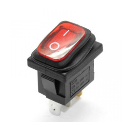 KCD1-101 przełącznik kołyskowy hermetyczny podświetlany czerwony ON-OFF ; 8A / 250V