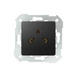 D82-mech/moduły Gniazdo wtyczkowe Europejsko / Amerykańskie. 15A,125V-, śrubowe, 16A, 250V-, śrubowe grafit 27439-38,