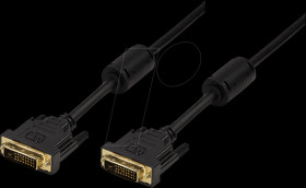 CD0001 DVI cable, DVI-D/M to DVI-D/M, 1080p, 2x ferrite, black, 2 m