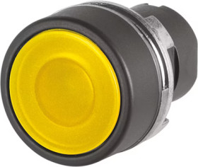 Pushbutton switch, illuminable, latching, waistband round, yellow, front ring black, mounting Ø 22.3 mm, 46-2234.11G0.000