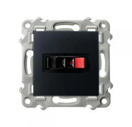 SZAFIR Gniazdo głośnikowe pojedyncze czarny metalik GG-1Z/m/33