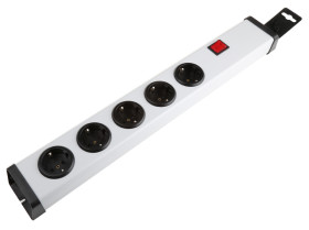 Listwa zasilająca, 16A, 250 V, 5 wtykowa Typ F - niemieckie Schuko