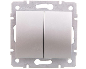 LOGI Łącznik dwugrupowy świecznikowy śrubowy 10AX 250V srebrny 021010143 25185