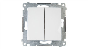 Simon 54 Przycisk Podwójny, Szybkozłącza, Biały Dp2.01/11