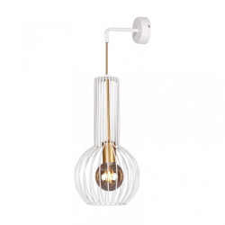 Kinkiet wiszący ARVI WHITE z rustykalnym kloszem białym K-4528 Kaja Lighting