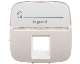 VALENA ALLURE Plakietka gniazda pojedynczego RJ11 lub rj12 lub RJ45 z etykietą perłowy 755479