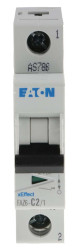 Wyłącznik nadprądowy MCB, Typ C, 1-biegunowy, 2A, 230 → 400V, na szynę DIN, Eaton