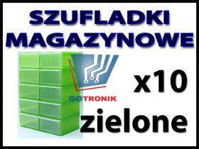 ZIELONE szufladki warsztatowe magazynowe 10 sztuk