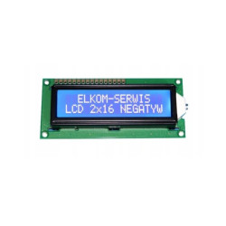 WYŚWIETLACZ LCD 2x16 1602 NIEBIESKI NEGATYW BLUE PODŚWIETLENIE BIAŁE LED